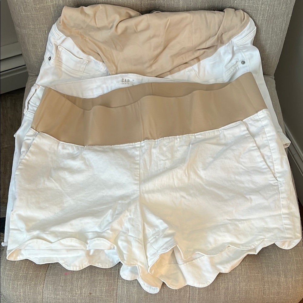 Maternity White Jean Shorts NWOT